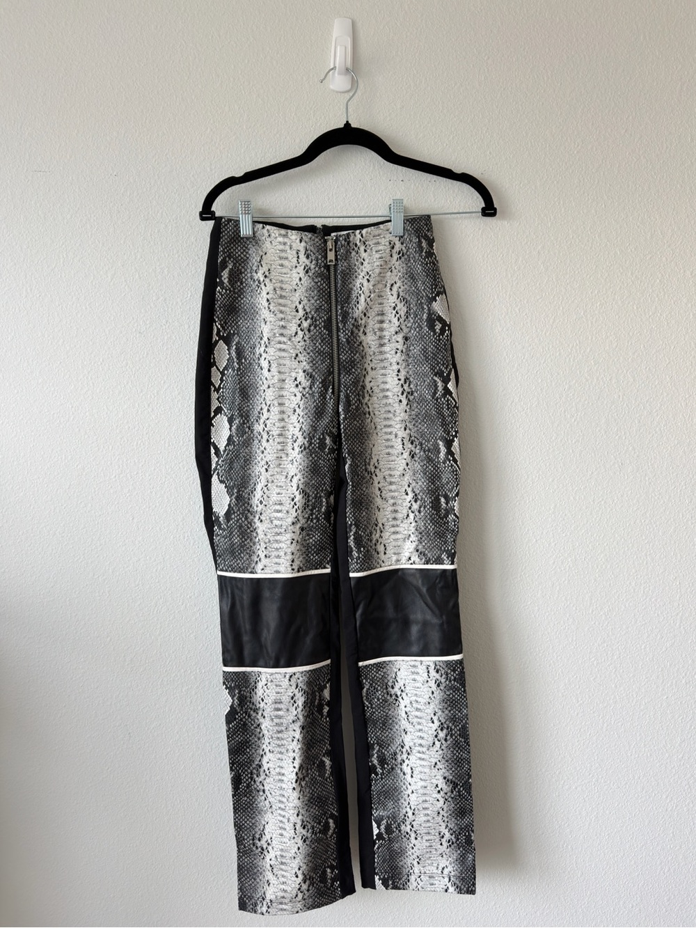 I.AM.GIA Black & Gray Snake-Print Wide Leg Pants